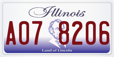 IL license plate A078206