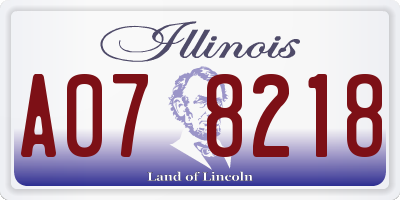 IL license plate A078218
