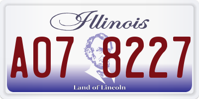 IL license plate A078227