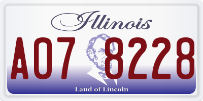 IL license plate A078228