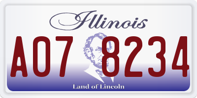 IL license plate A078234