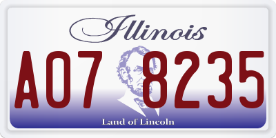 IL license plate A078235