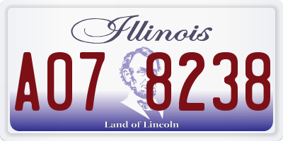 IL license plate A078238