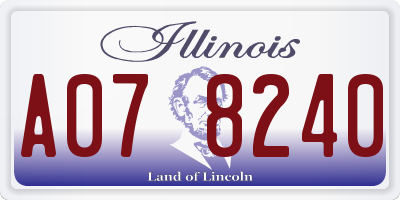 IL license plate A078240