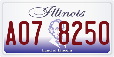IL license plate A078250