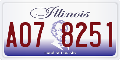 IL license plate A078251