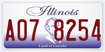 IL license plate A078254