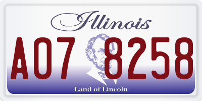IL license plate A078258