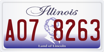 IL license plate A078263
