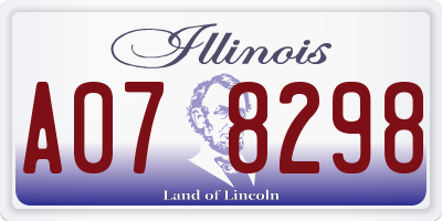 IL license plate A078298