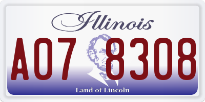 IL license plate A078308