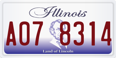 IL license plate A078314