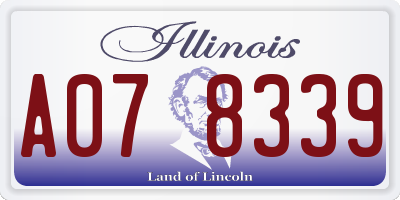 IL license plate A078339