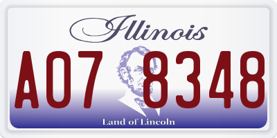 IL license plate A078348