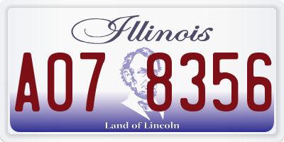 IL license plate A078356