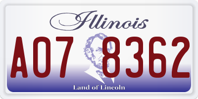 IL license plate A078362