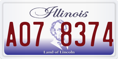 IL license plate A078374