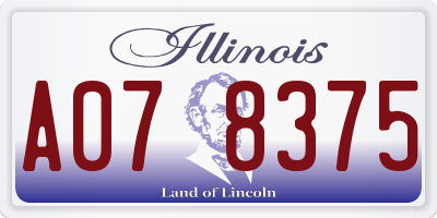 IL license plate A078375