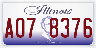 IL license plate A078376