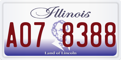 IL license plate A078388
