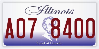 IL license plate A078400