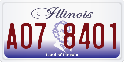 IL license plate A078401