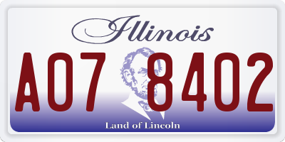 IL license plate A078402