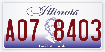 IL license plate A078403