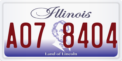 IL license plate A078404
