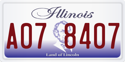 IL license plate A078407