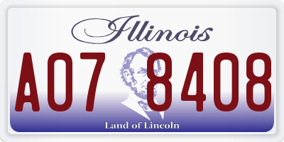 IL license plate A078408