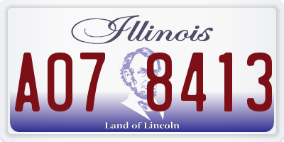 IL license plate A078413