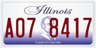 IL license plate A078417