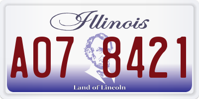 IL license plate A078421