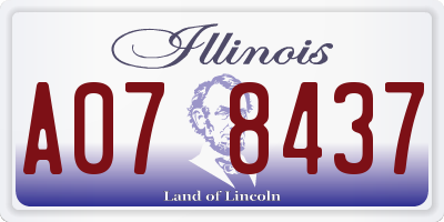 IL license plate A078437