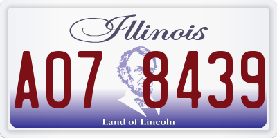 IL license plate A078439