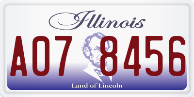 IL license plate A078456