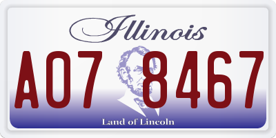 IL license plate A078467