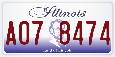 IL license plate A078474