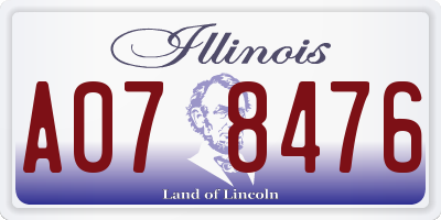 IL license plate A078476