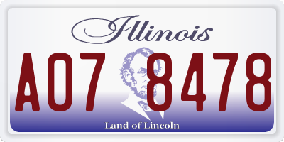 IL license plate A078478