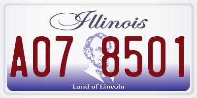 IL license plate A078501