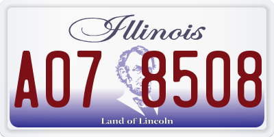 IL license plate A078508