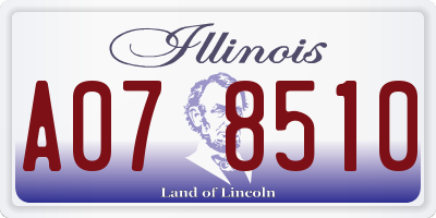 IL license plate A078510