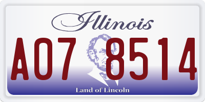 IL license plate A078514