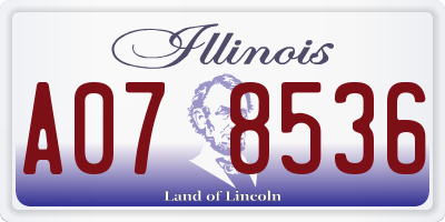 IL license plate A078536