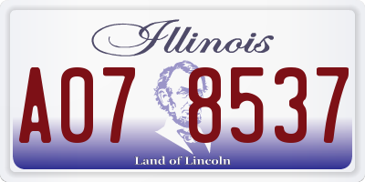 IL license plate A078537