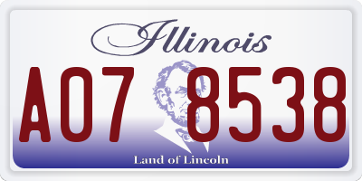IL license plate A078538