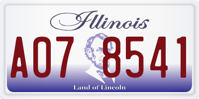 IL license plate A078541