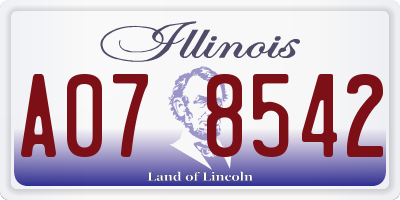 IL license plate A078542